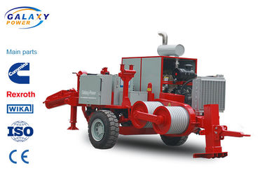 Red Color Transmission Line Equipment Double Cableway Hydraulic Puller