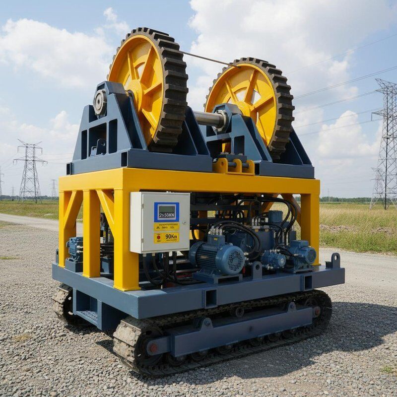 Transmission Line Stringing Rig 90KN Tensioner Stringing Equipment for Power Line Installation