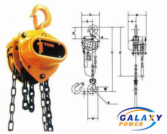 2.5m Lifting Height Hand Chain Hoist For Transmission Stringing Line Rated Load 1 Ton