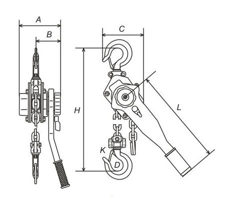 Transmission Line Tool Rated Load Lifting Capacity 9Ton Ratchet Lifting Chain Lever Hoist Pulley