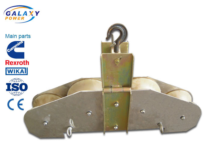4 Nylon Wheel Cable Wire Rope Pulley Block , 80mm Thickness Wire ...