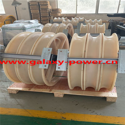 Diameter 660x100mm Three Wheels Conductor Stringing Block Transmission Line Tool