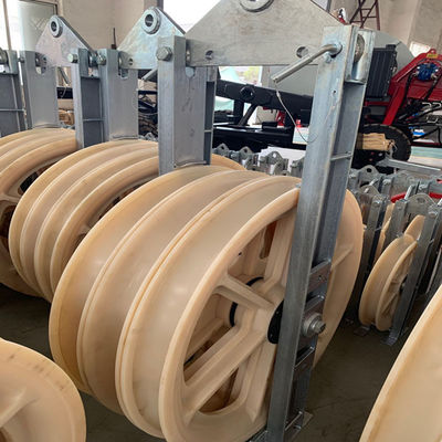 120KN Rated Load Bundle Nylon Wheels Conductor Stringing Blocks
